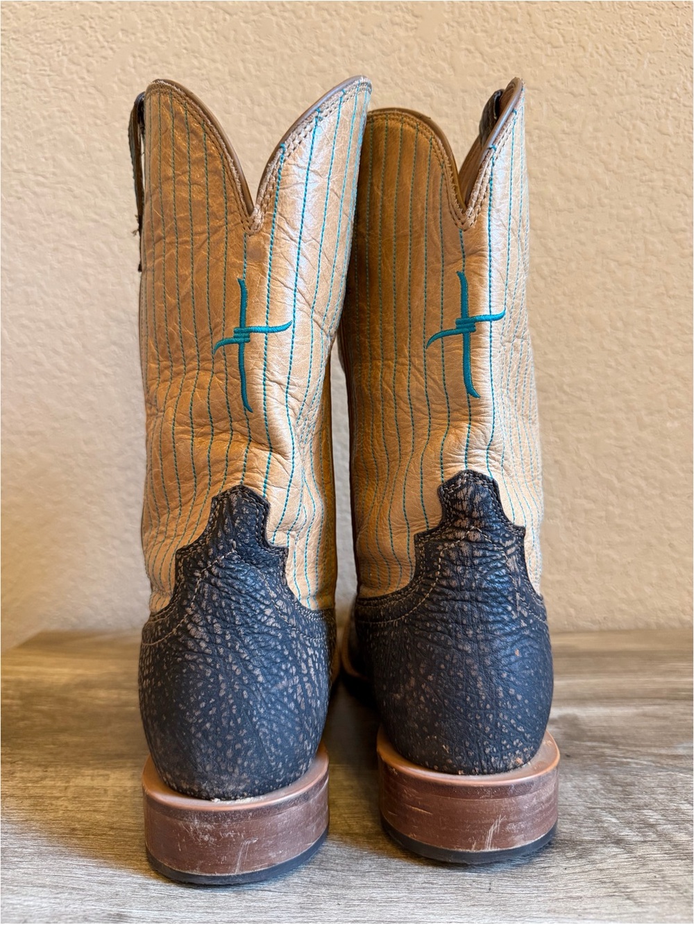 Twisted X Hooey Leather Wide Square Toe Western Cowboy Boots Mens 9 D - Picture 7 of 16